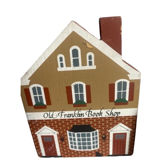 Cats Meow Village Antique signed  1989 School Clothiers Town Hall Cherry Tree In - Picture 4 of 14